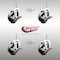 Service Caster 3 Inch 316SS Soft Rubber Wheel Swivel 3/8 Inch Threaded Stem Caster Set Brake SCC-SS316TS20S314-SRS-TLB-381615-4 - alternate 4